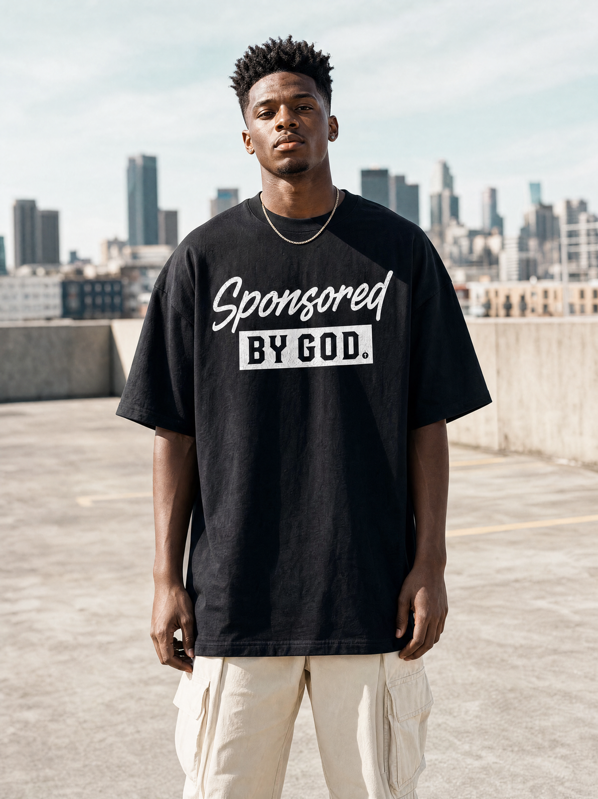 Sponsored by God Tee ( Heavy Weight Oversize)