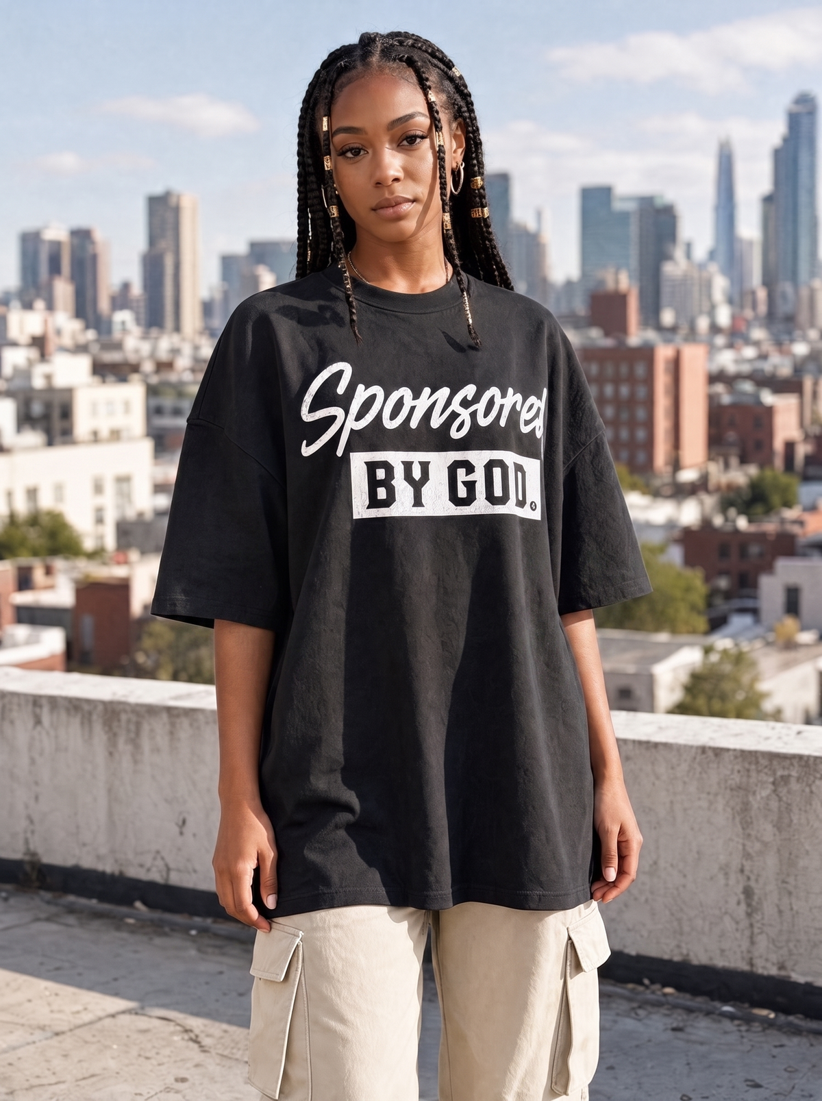 Sponsored by God Tee ( Heavy Weight Oversize)