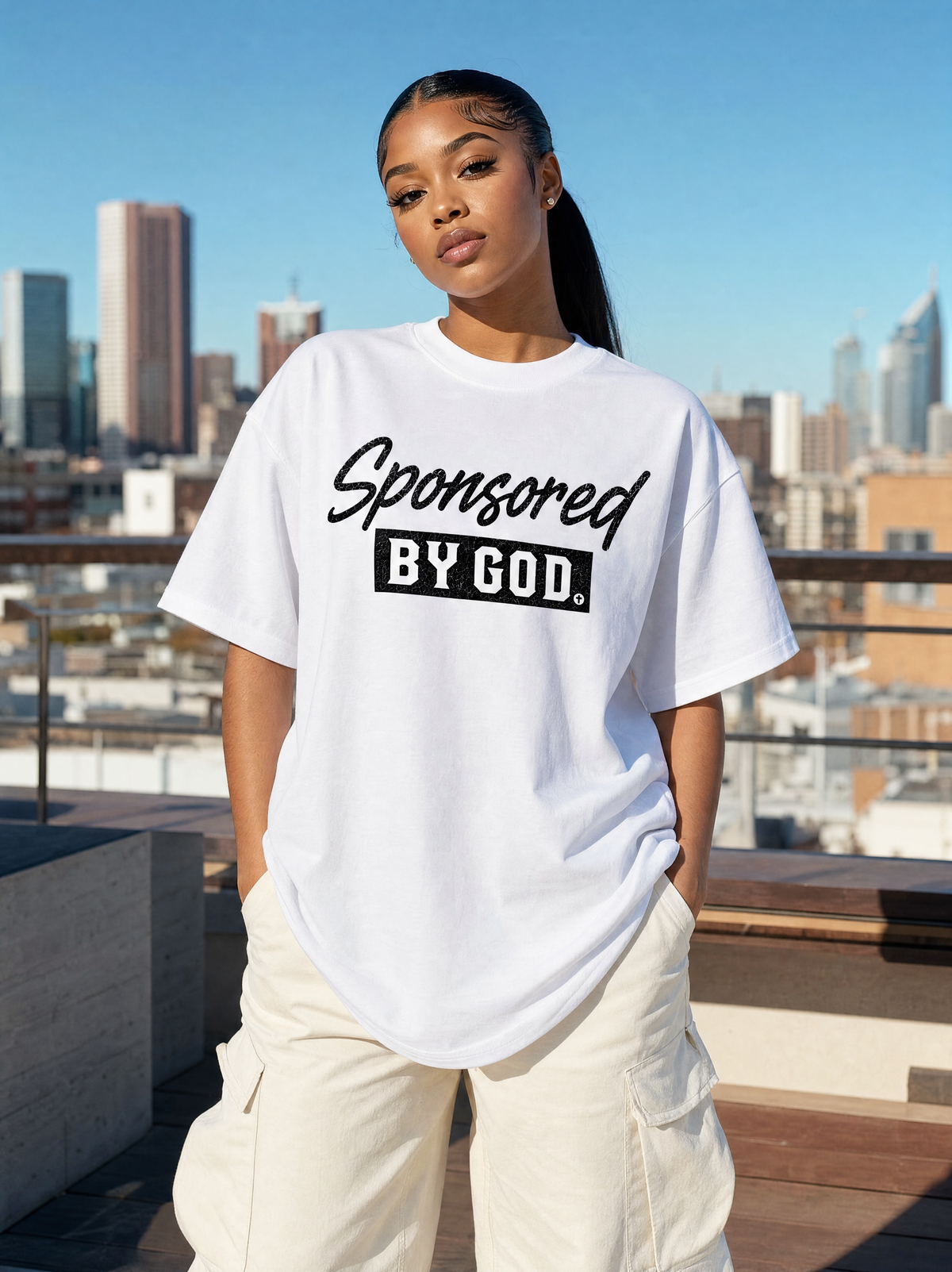 Sponsored by God Tee ( Heavy Weight Oversize)