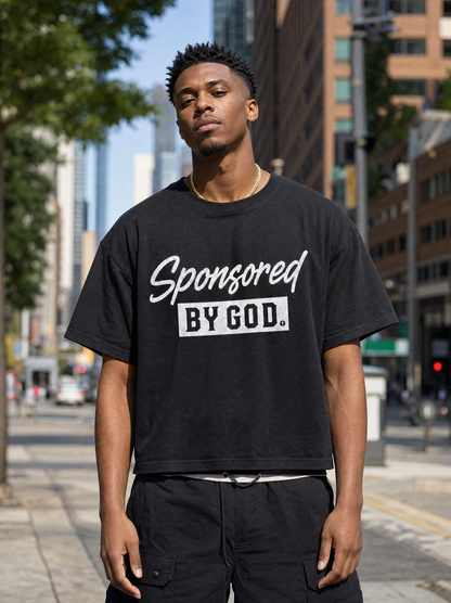 Sponsored By God (Heavy Weight Cropped Tee)