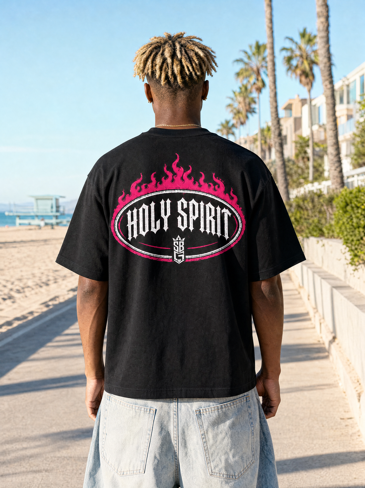 Holy Spirit PINK (Heavy Weight Cropped T‑Shirt)