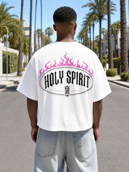 Holy Spirit PINK (Heavy Weight Cropped T‑Shirt)