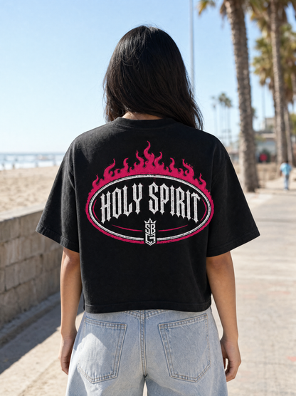 Holy Spirit PINK (Heavy Weight Cropped T‑Shirt)
